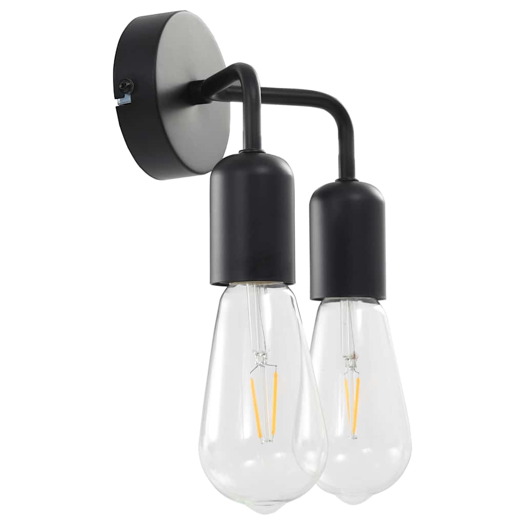 Wandleuchte mit Glühlampen 2 W Schwarz E27