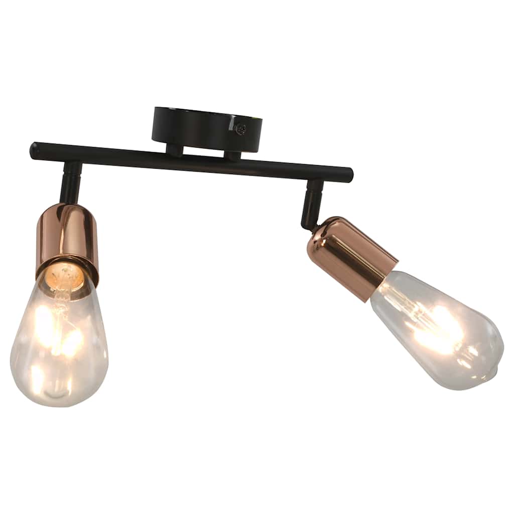 2-Wege-Spotlicht mit Glühlampen 2 W Schwarz und Kupfer E27