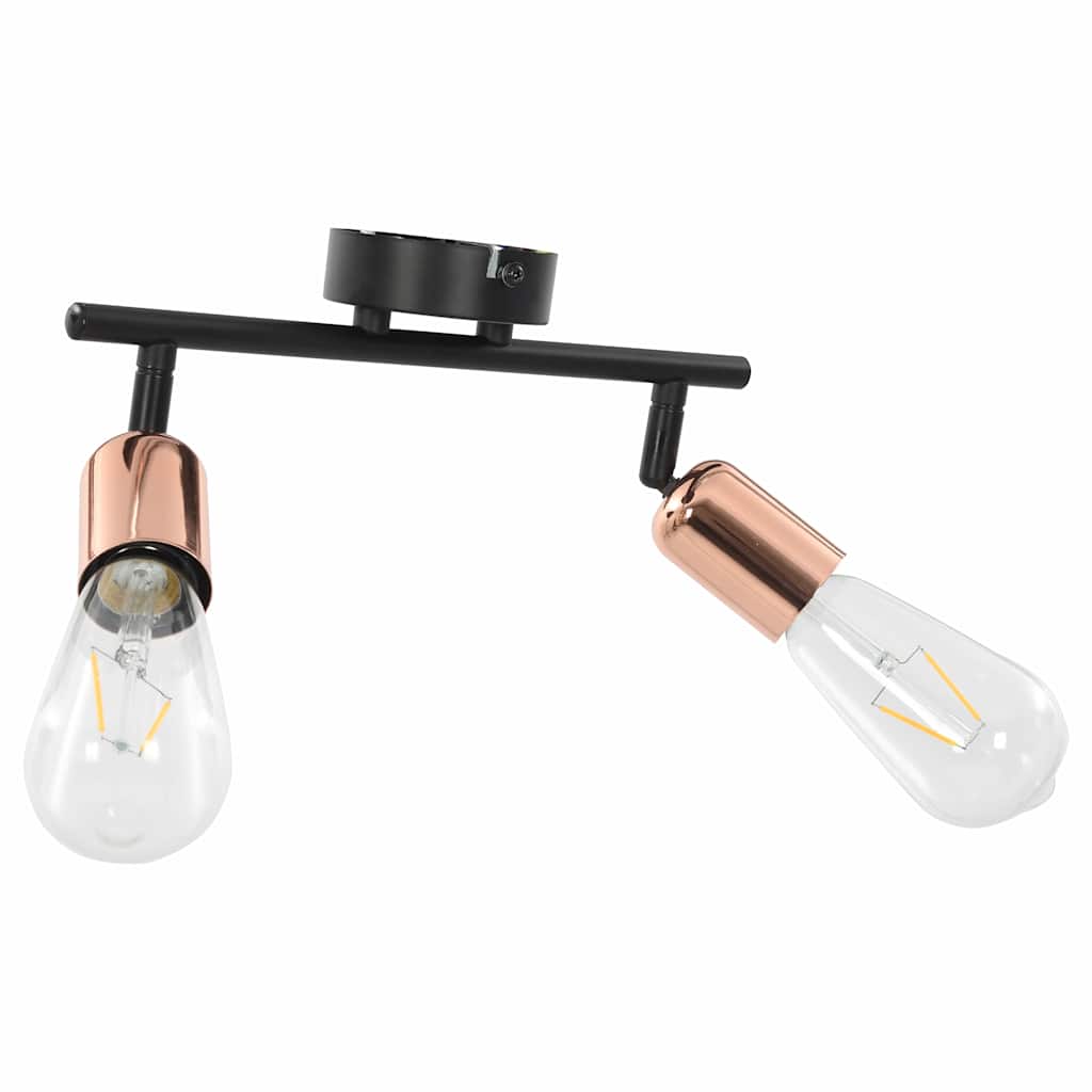 2-Wege-Spotlicht mit Glühlampen 2 W Schwarz und Kupfer E27