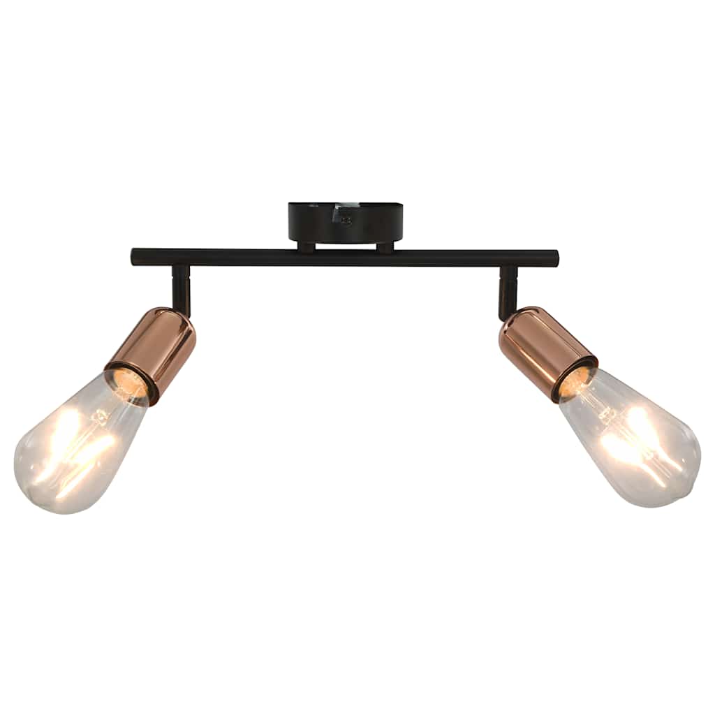2-Wege-Spotlicht mit Glühlampen 2 W Schwarz und Kupfer E27