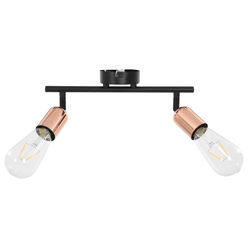 2-Wege-Spotlicht mit Glühlampen 2 W Schwarz und Kupfer E27
