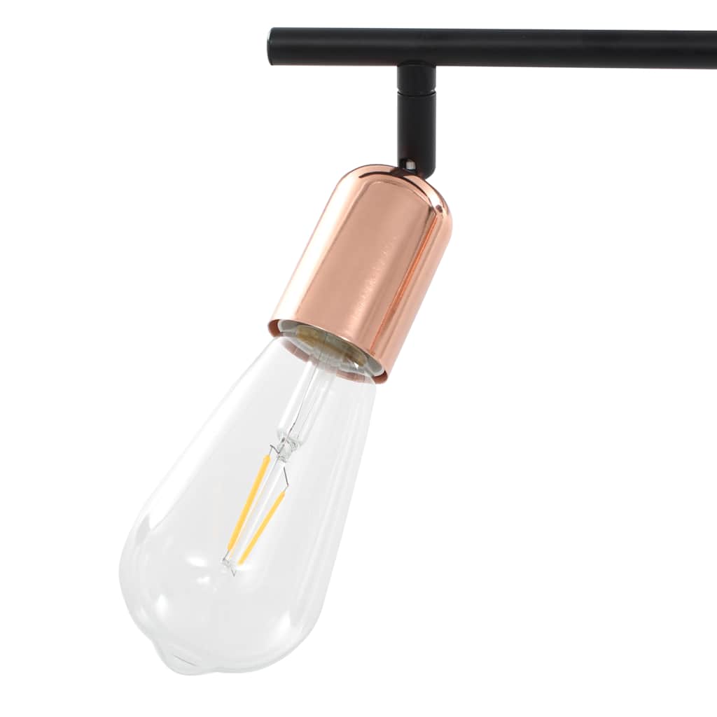 4-Wege Strahler mit Glühlampen 2 W Schwarz und Kupfer 60 cm E27