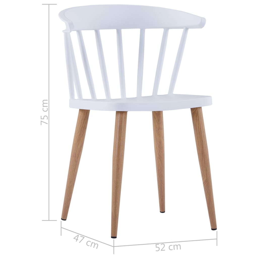 Esszimmerstühle 2 Stk. Weiß Kunststoff