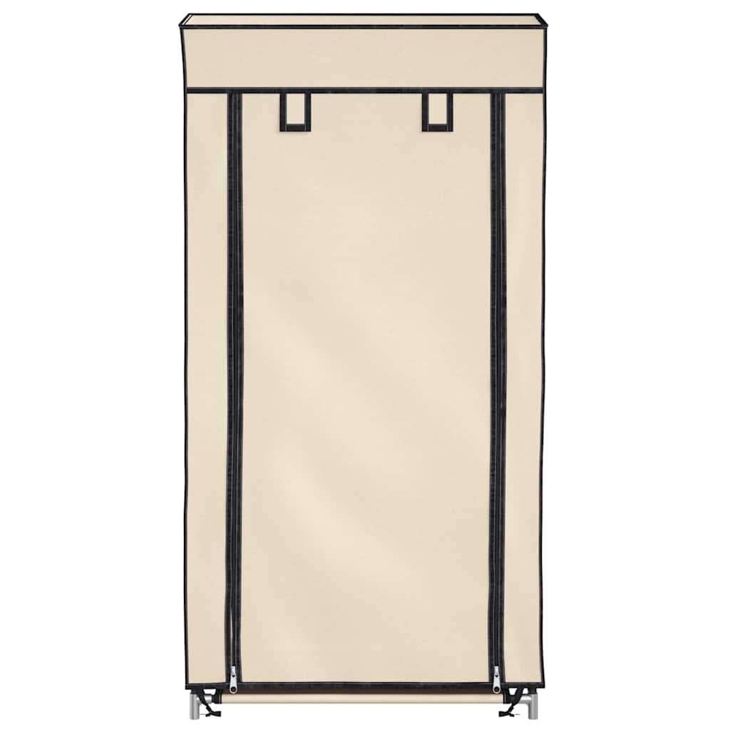 Schuhschrank mit Abdeckung Cremeweiß 58 x 28 x 106 cm Stoff
