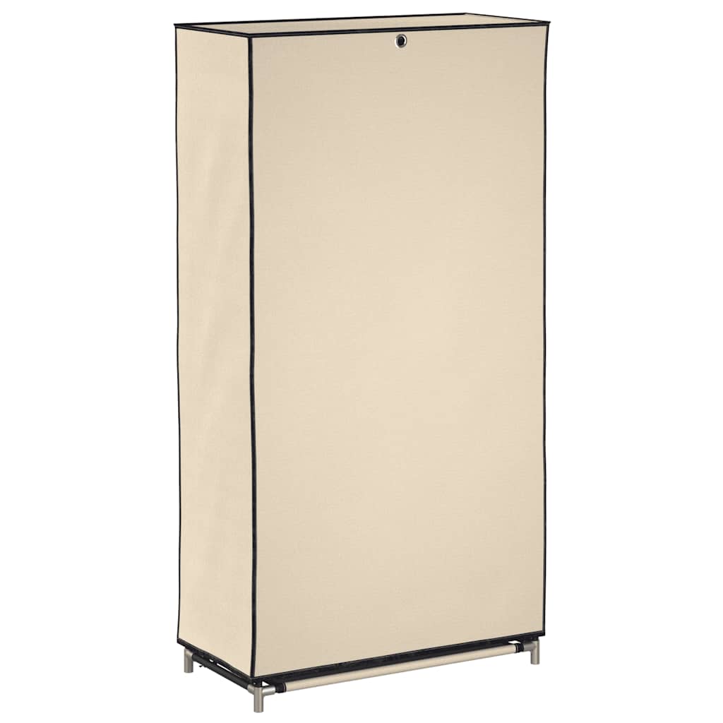 Schuhschrank mit Abdeckung Cremeweiß 58 x 28 x 106 cm Stoff