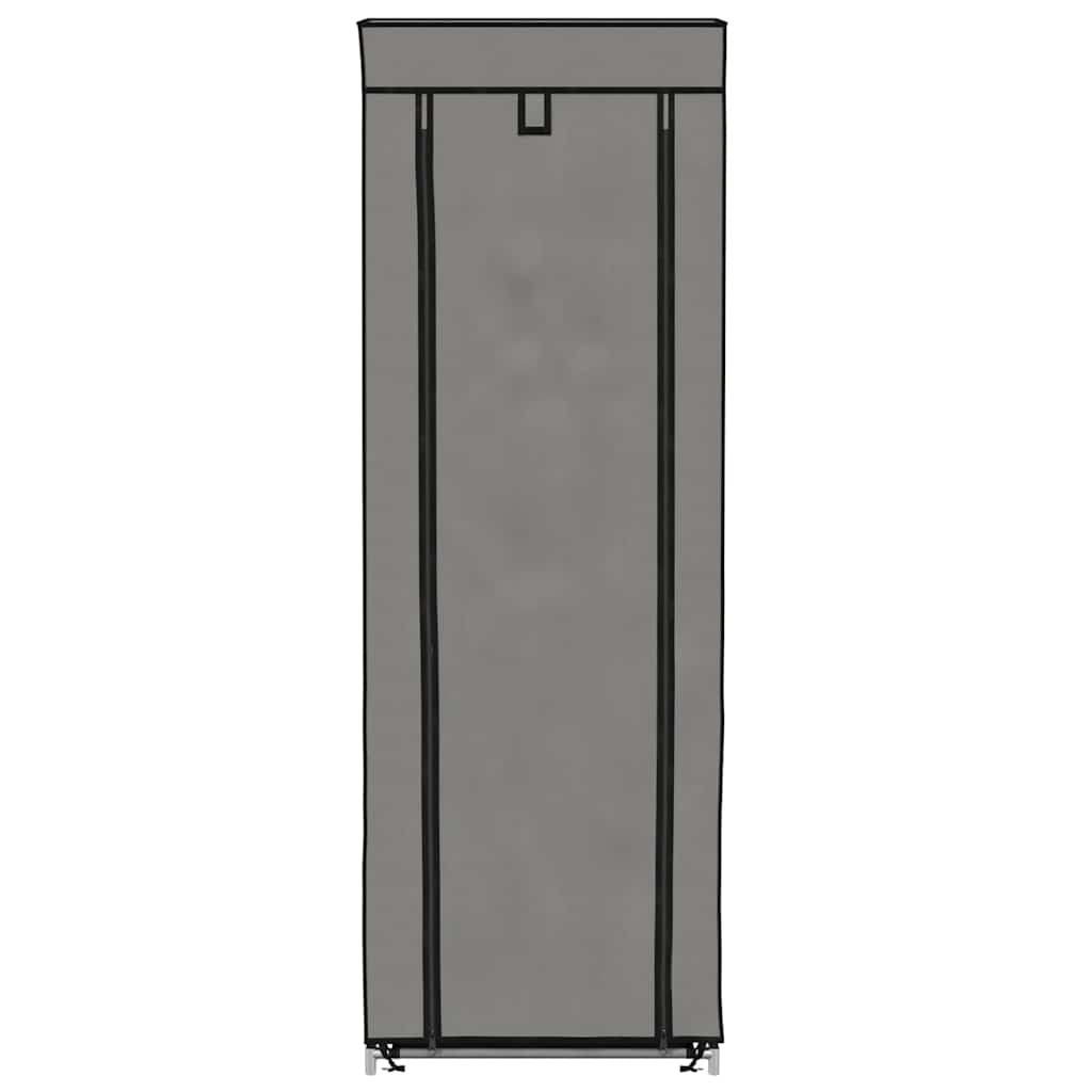Schuhschrank mit Abdeckung Grau 57 x 29 x 162 cm Stoff