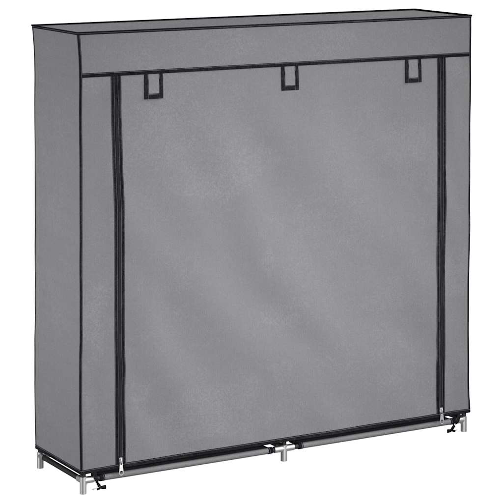 Schuhschrank mit Abdeckung Grau 115 x 28 x 110 cm Stoff