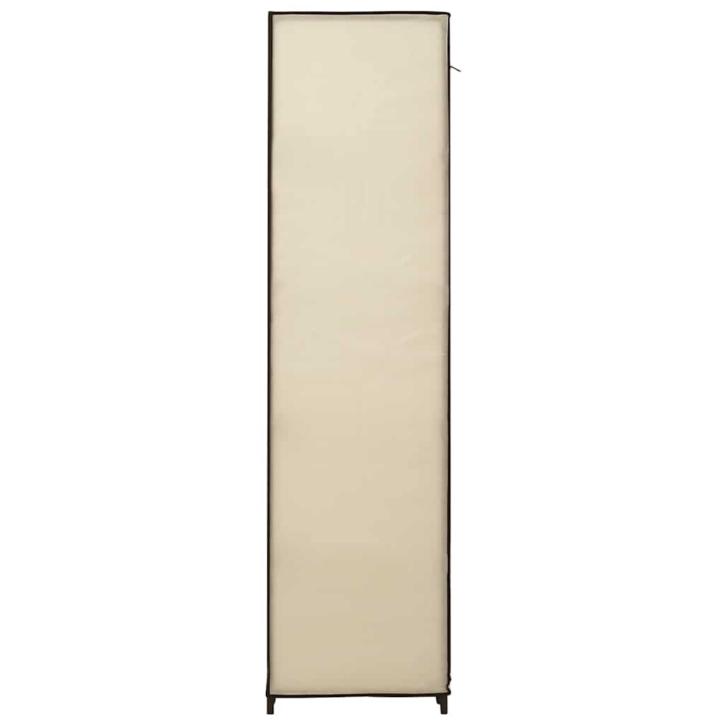 Stoffschrank mit Fächern Kleiderstangen Creme 150x45x176cm