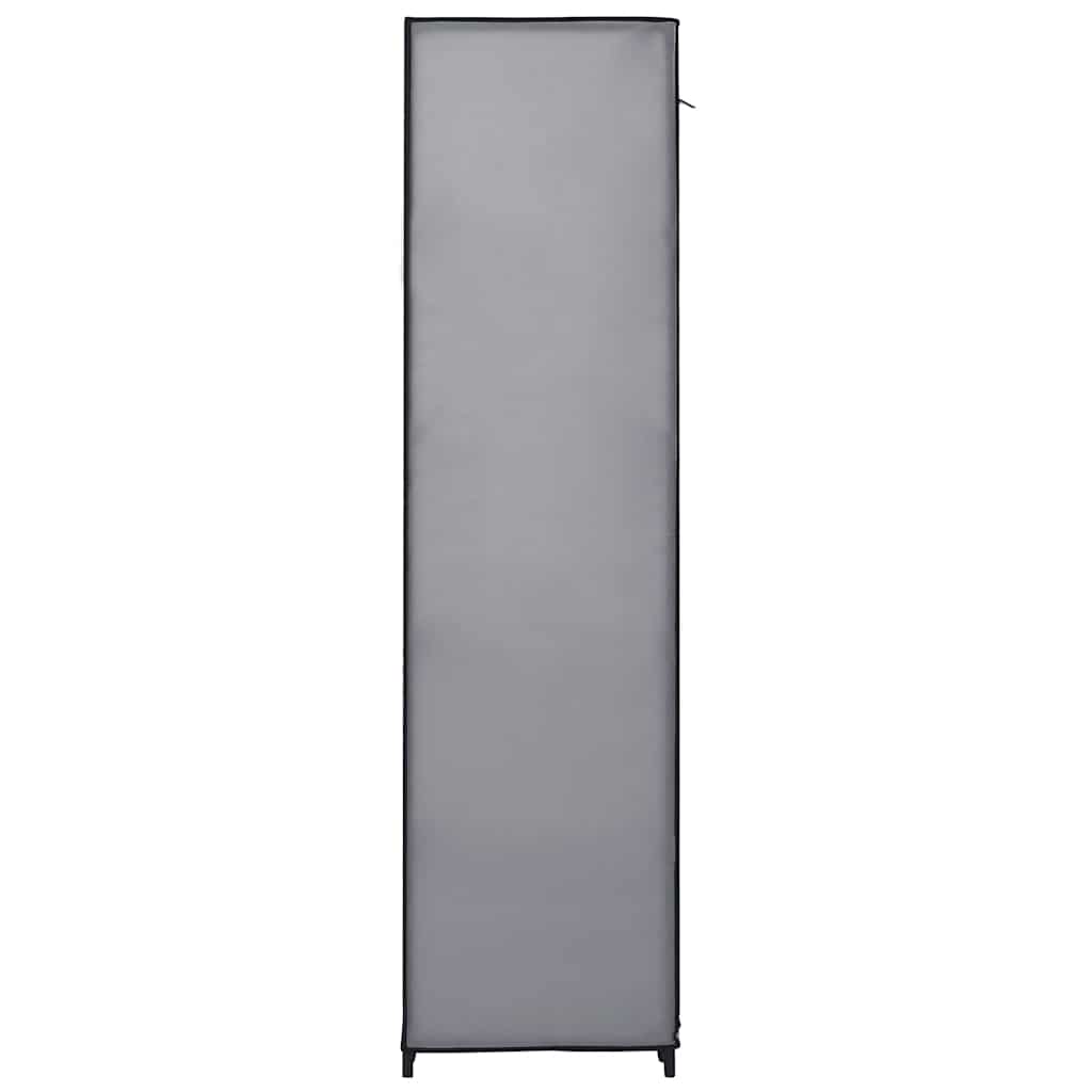 Stoffschrank mit Fächern Kleiderstangen Grau 150x45x176cm