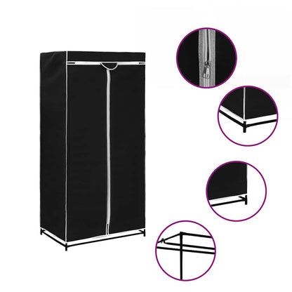 Kleiderschrank Schwarz 75×50×160 cm
