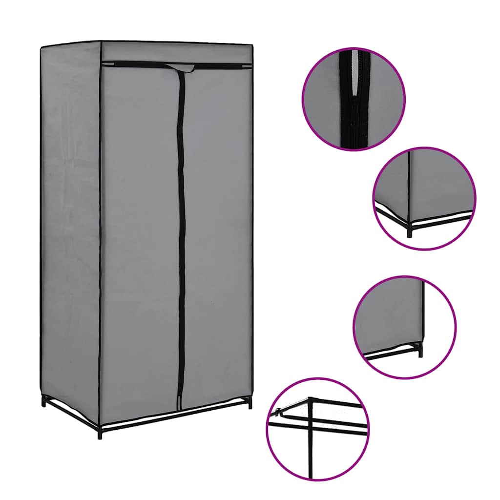 Kleiderschränke 2 Stk. Grau 75×50×160 cm