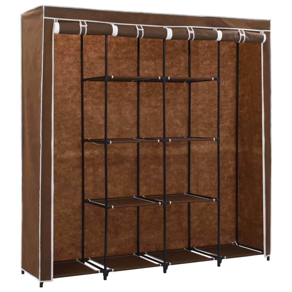 Wardrobe with 4 compartments brown 175 x 45 x 170 cm