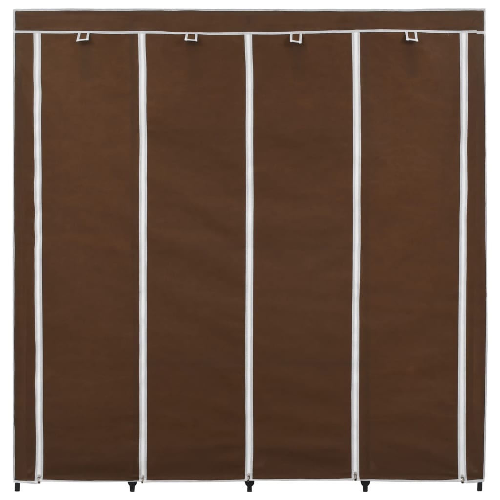 Wardrobe with 4 compartments brown 175 x 45 x 170 cm