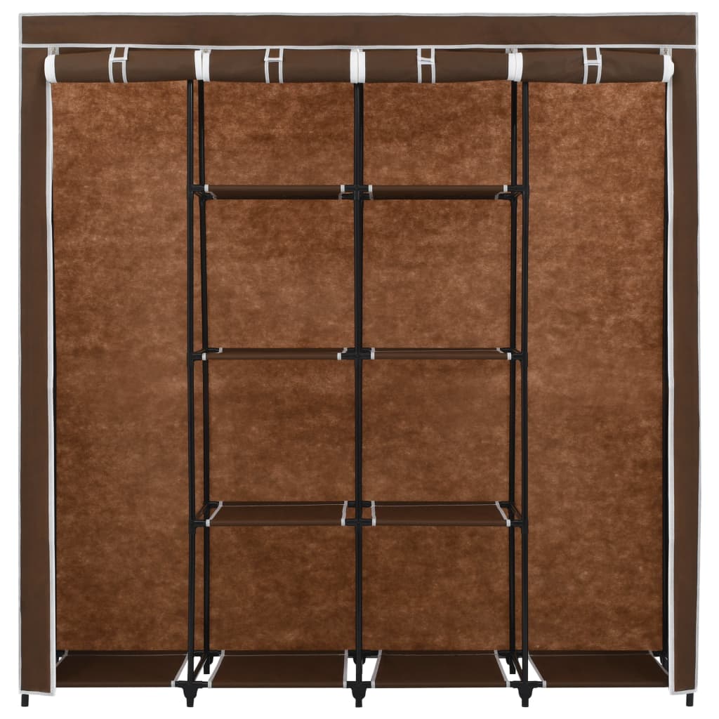 Wardrobe with 4 compartments brown 175 x 45 x 170 cm