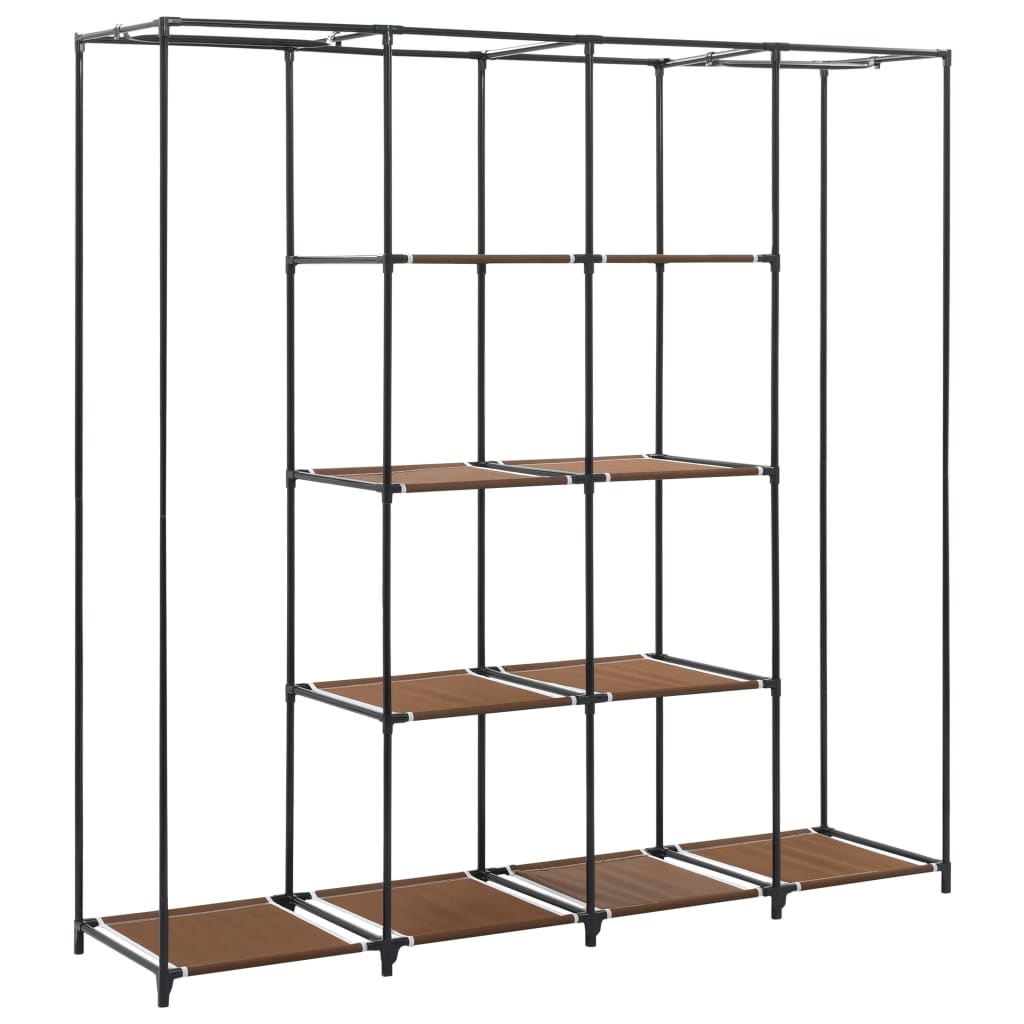 Wardrobe with 4 compartments brown 175 x 45 x 170 cm