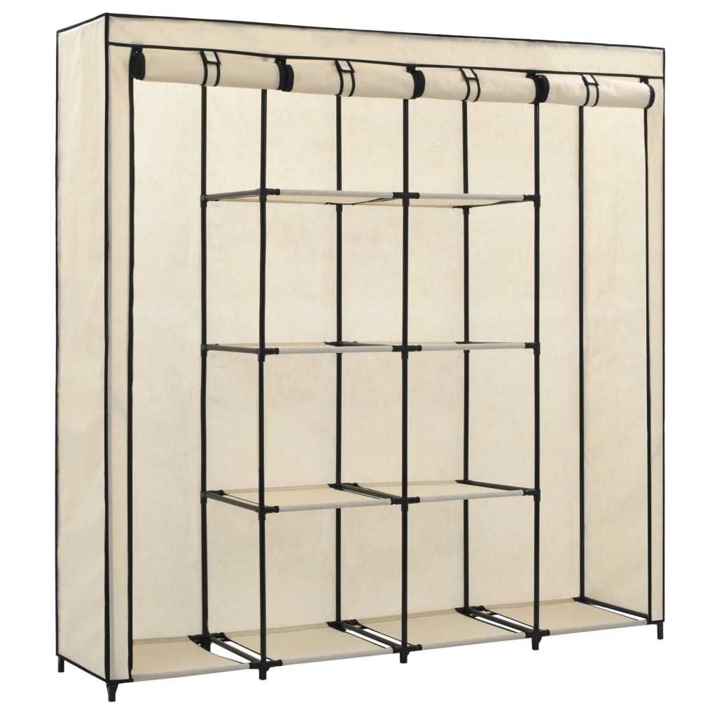 Wardrobe with 4 compartments cream 175 x 45 x 170 cm