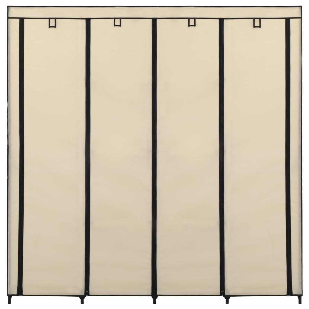 Wardrobe with 4 compartments cream 175 x 45 x 170 cm