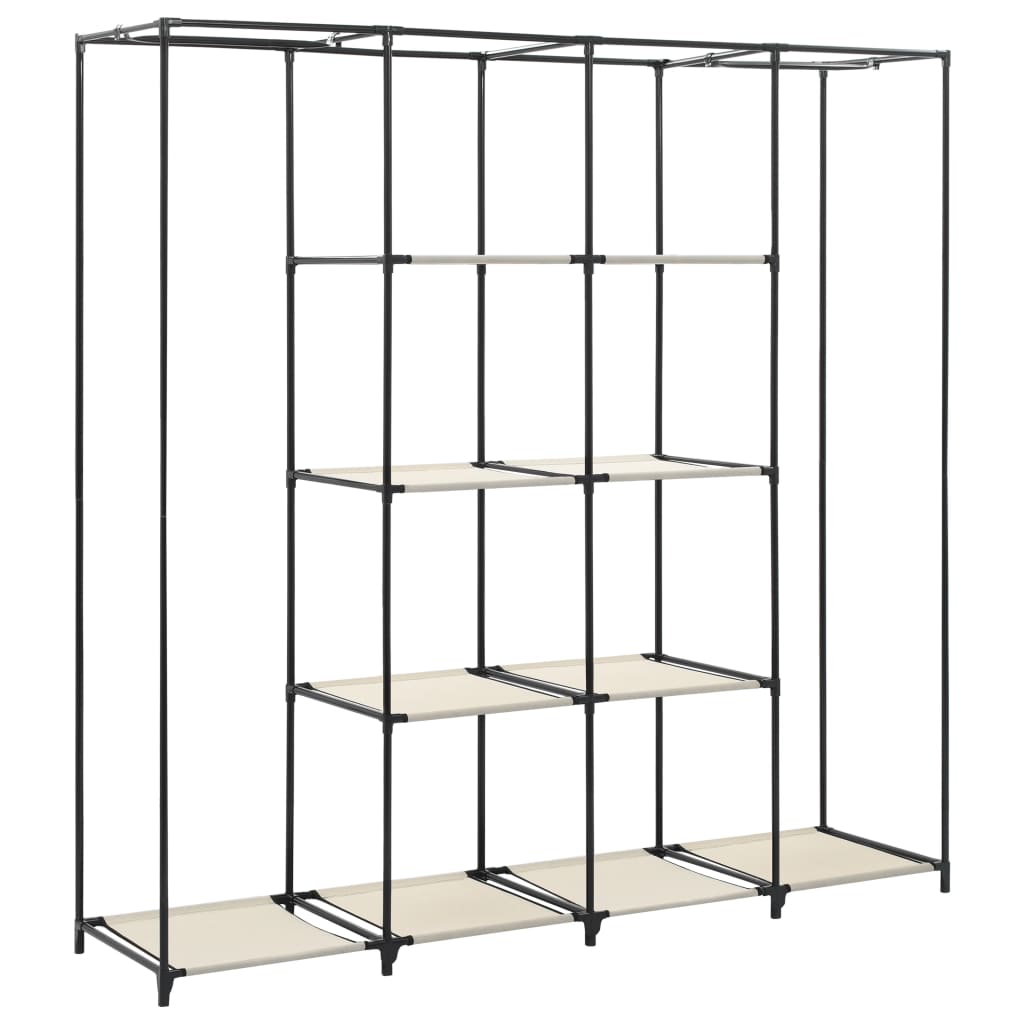 Wardrobe with 4 compartments cream 175 x 45 x 170 cm