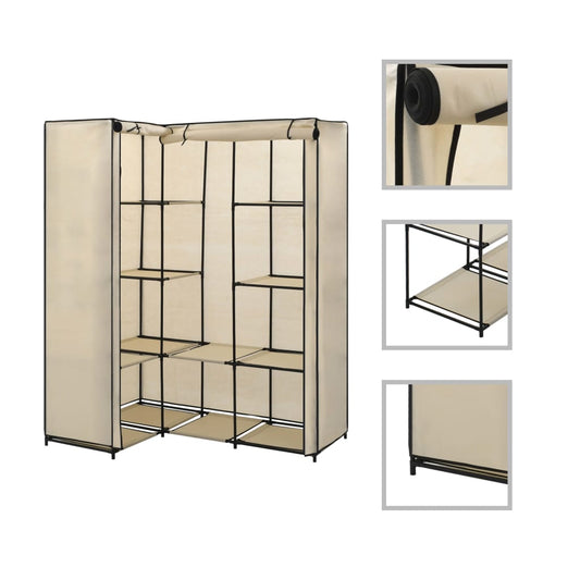Corner wardrobe cream 130 x 87 x 169 cm