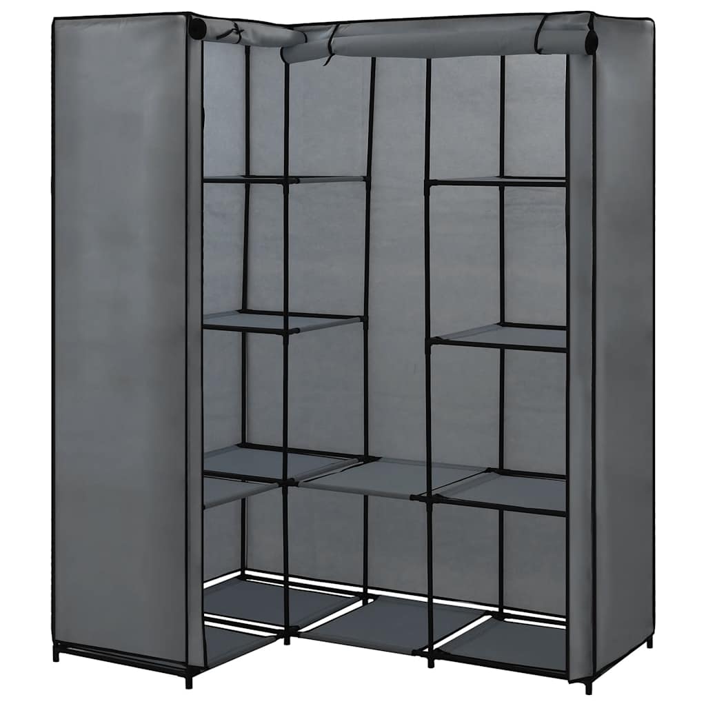 Eckkleiderschrank Grau 130 x 87 x 169 cm