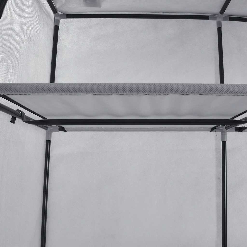 Kleiderschrank mit Fächern und Stangen Grau 150x45x175cm Stoff