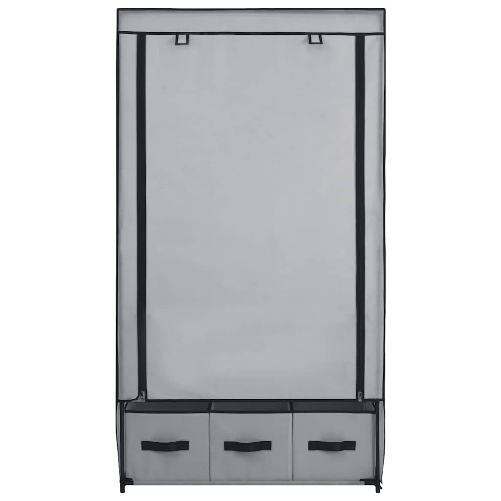 Kleiderschrank Grau 87 x 49 x 159 cm Stoff