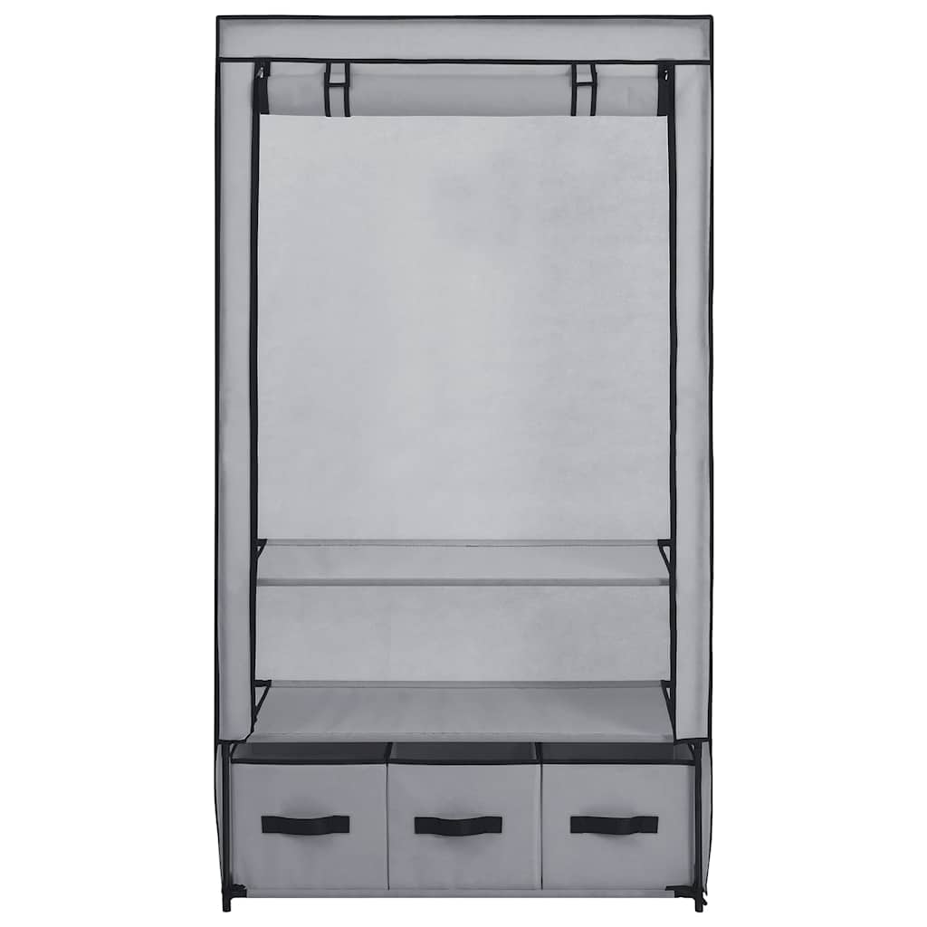 Kleiderschrank Grau 87 x 49 x 159 cm Stoff