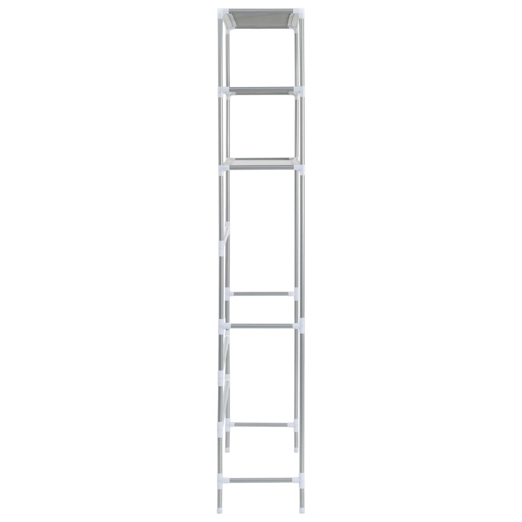 Waschmaschinenregal 3 Ablagen Silbern 69x28x169 cm