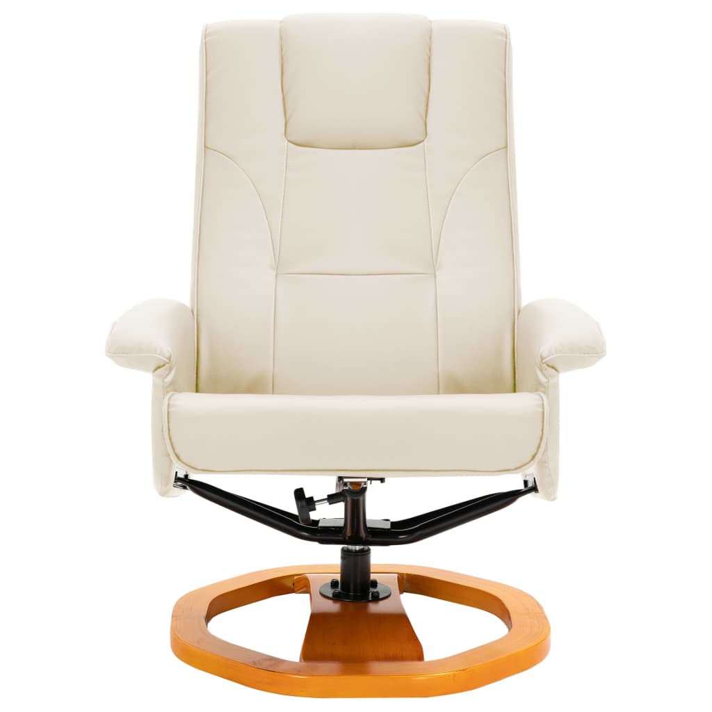 TV-Sessel mit Fußhocker Drehbar Creme Kunstleder