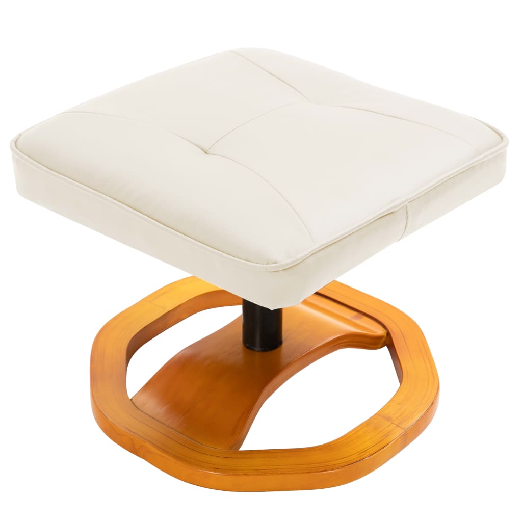 TV-Sessel mit Fußhocker Drehbar Creme Kunstleder