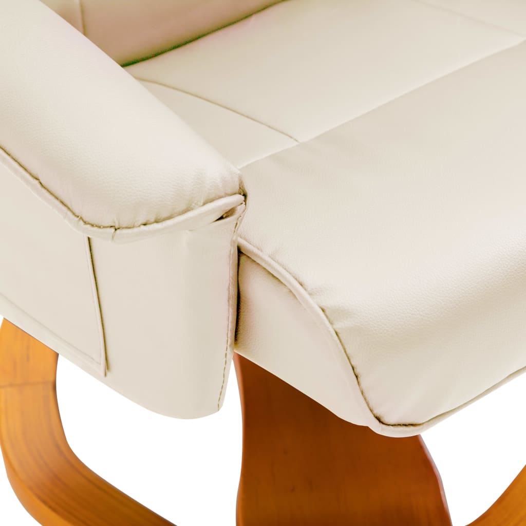 TV-Sessel mit Fußhocker Drehbar Creme Kunstleder
