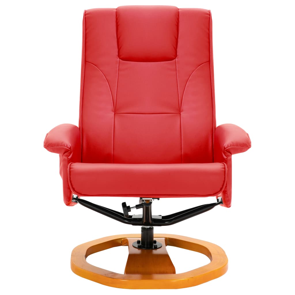 Massagesessel mit Fußhocker Rot Kunstleder
