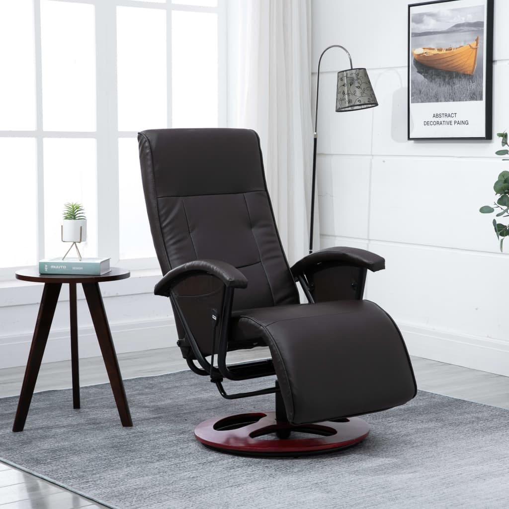 TV-Sessel Drehbar Braun Kunstleder