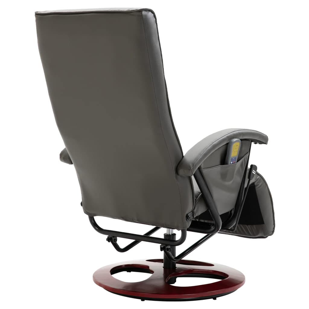 Elektrischer Massagesessel Grau Kunstleder