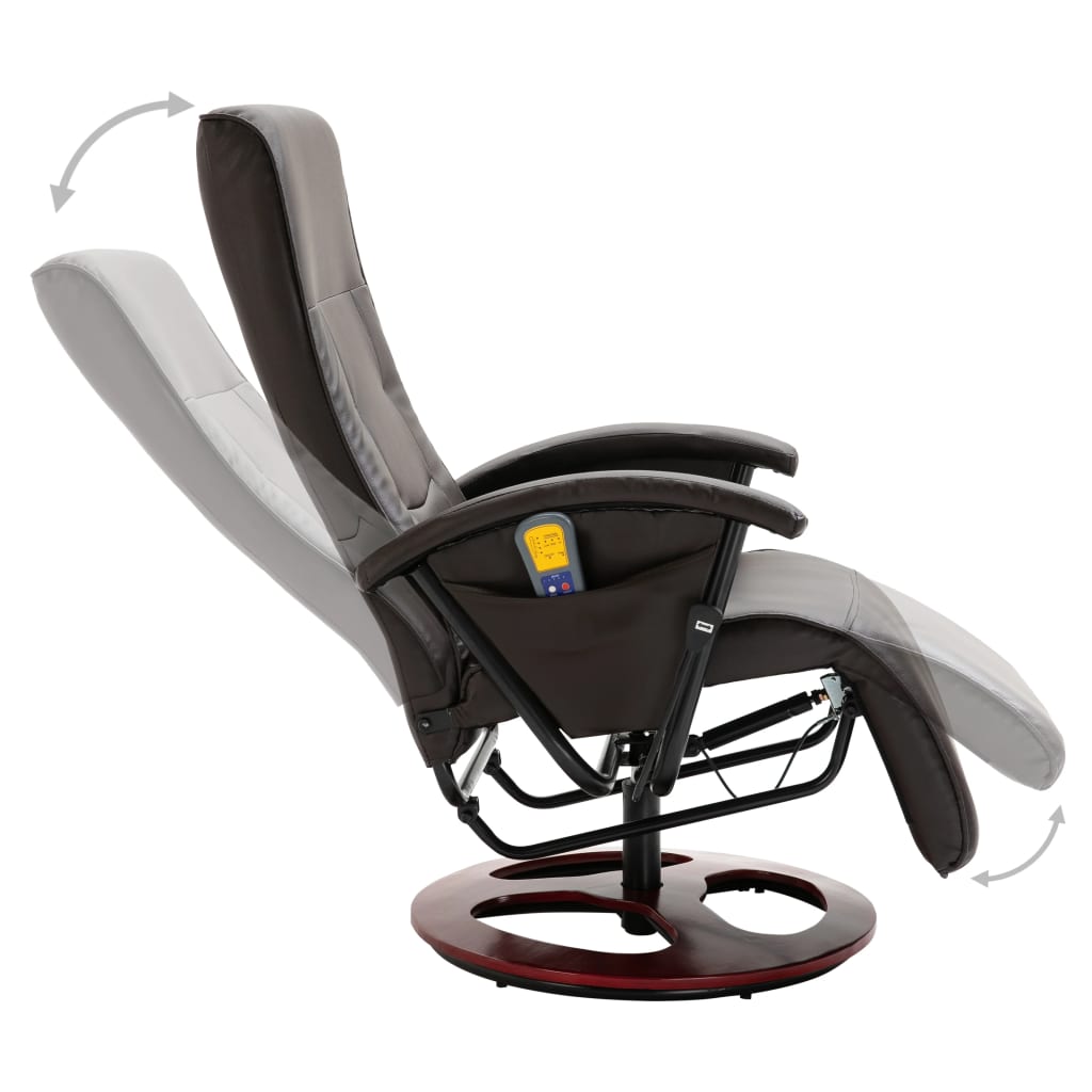 Massagesessel Braun Kunstleder