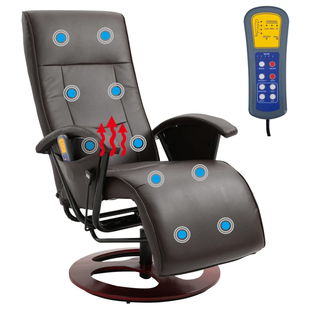 Massagesessel Braun Kunstleder