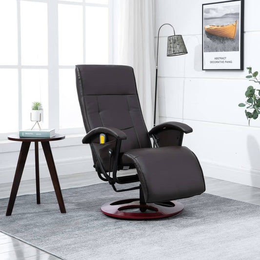 Massagesessel Braun Kunstleder