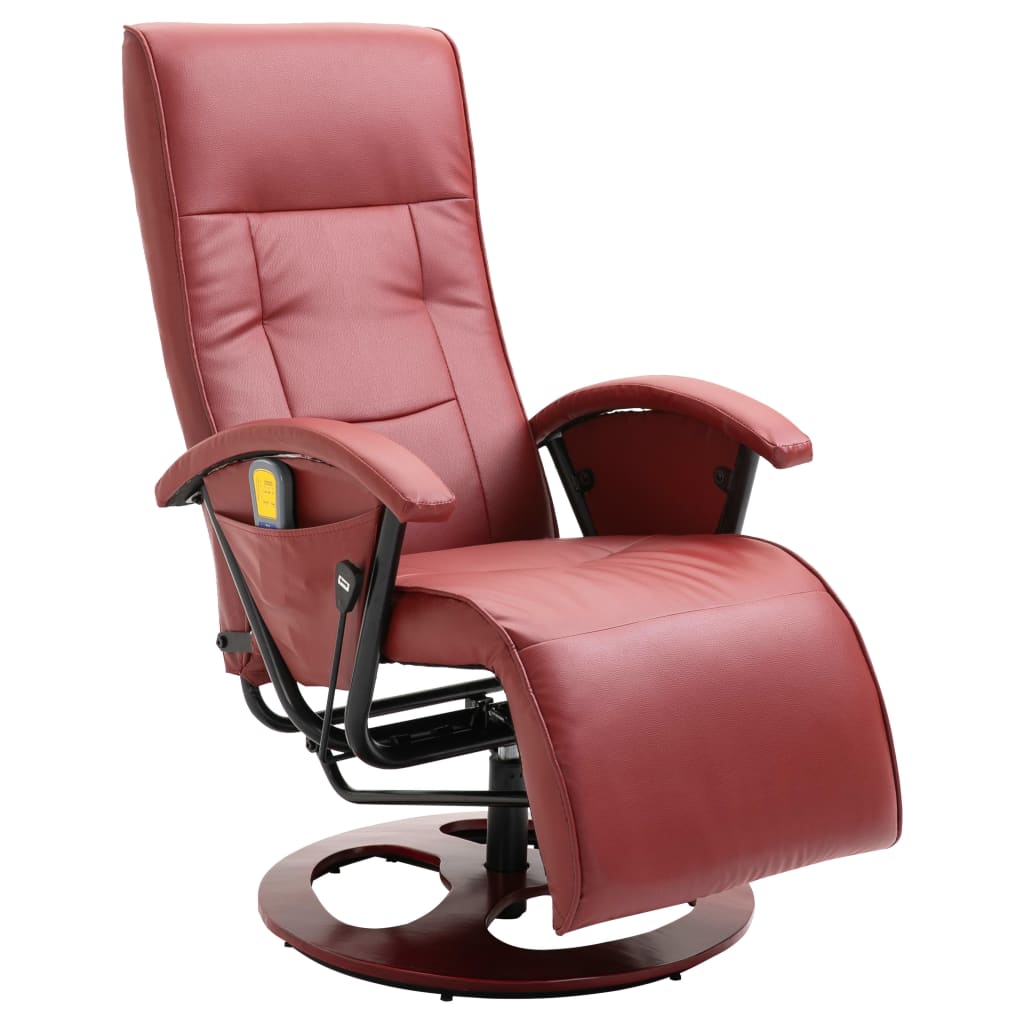 Massagesessel Weinrot Kunstleder