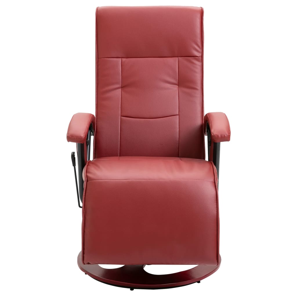 Massagesessel Weinrot Kunstleder