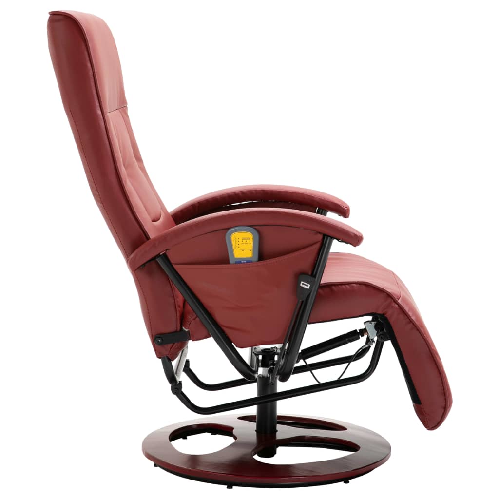 Massagesessel Weinrot Kunstleder