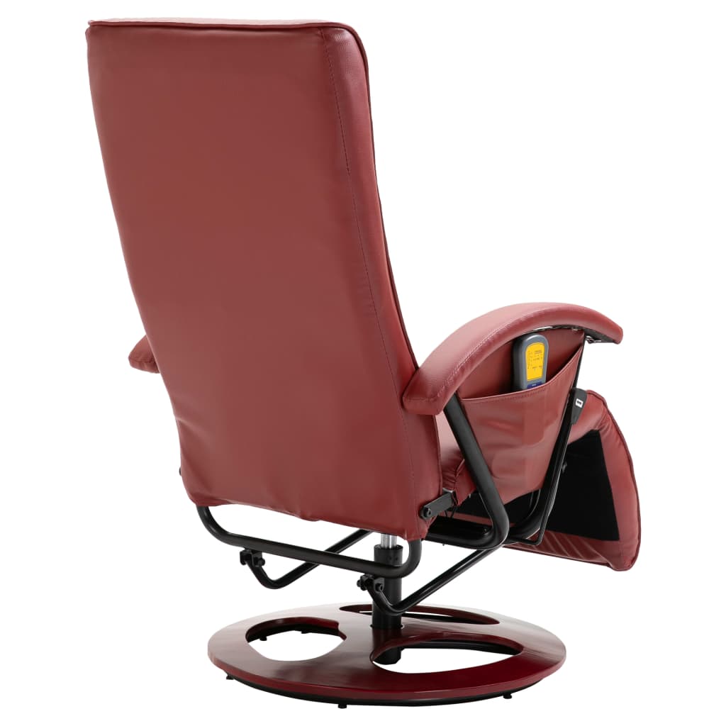 Massagesessel Weinrot Kunstleder