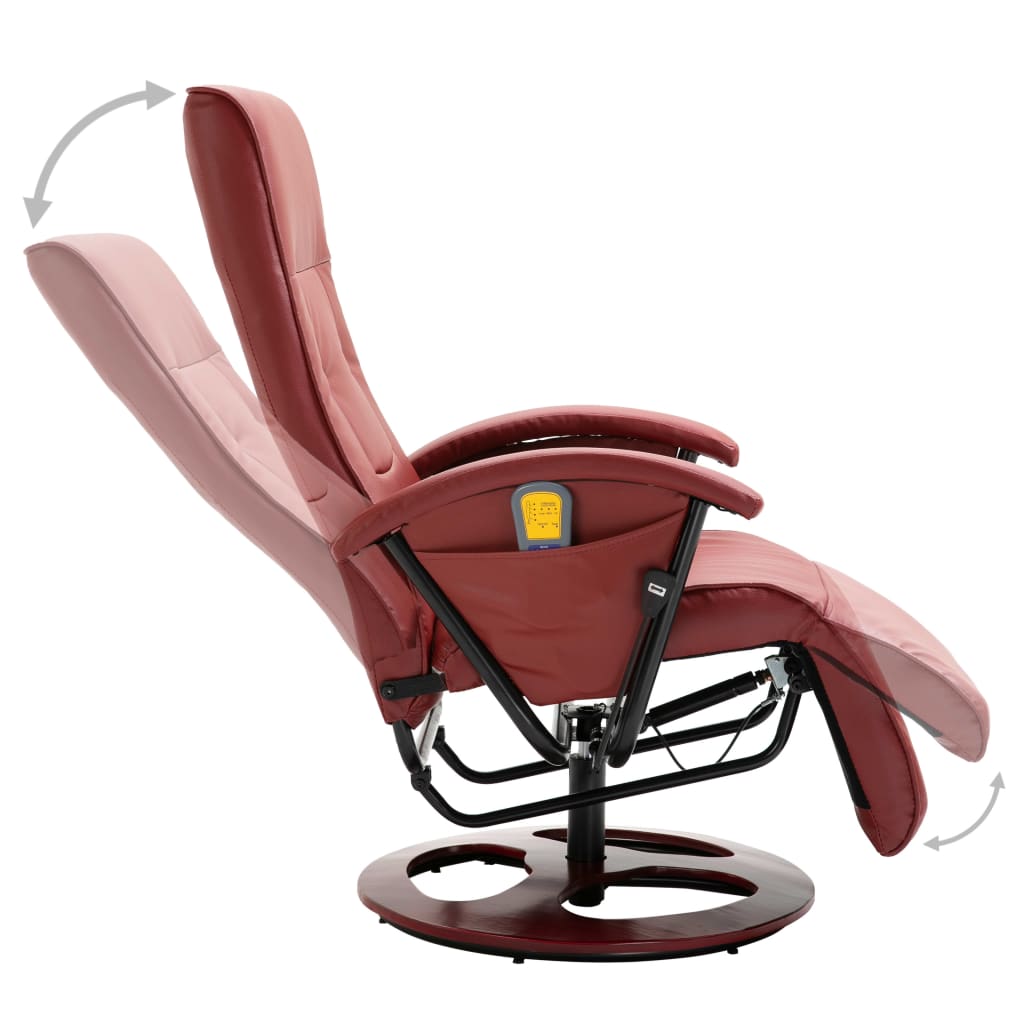 Massagesessel Weinrot Kunstleder