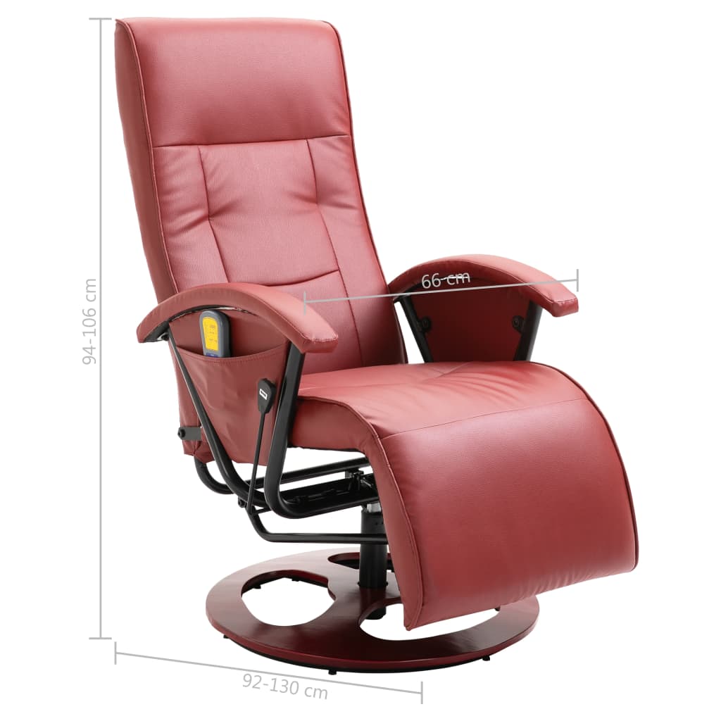 Massagesessel Weinrot Kunstleder