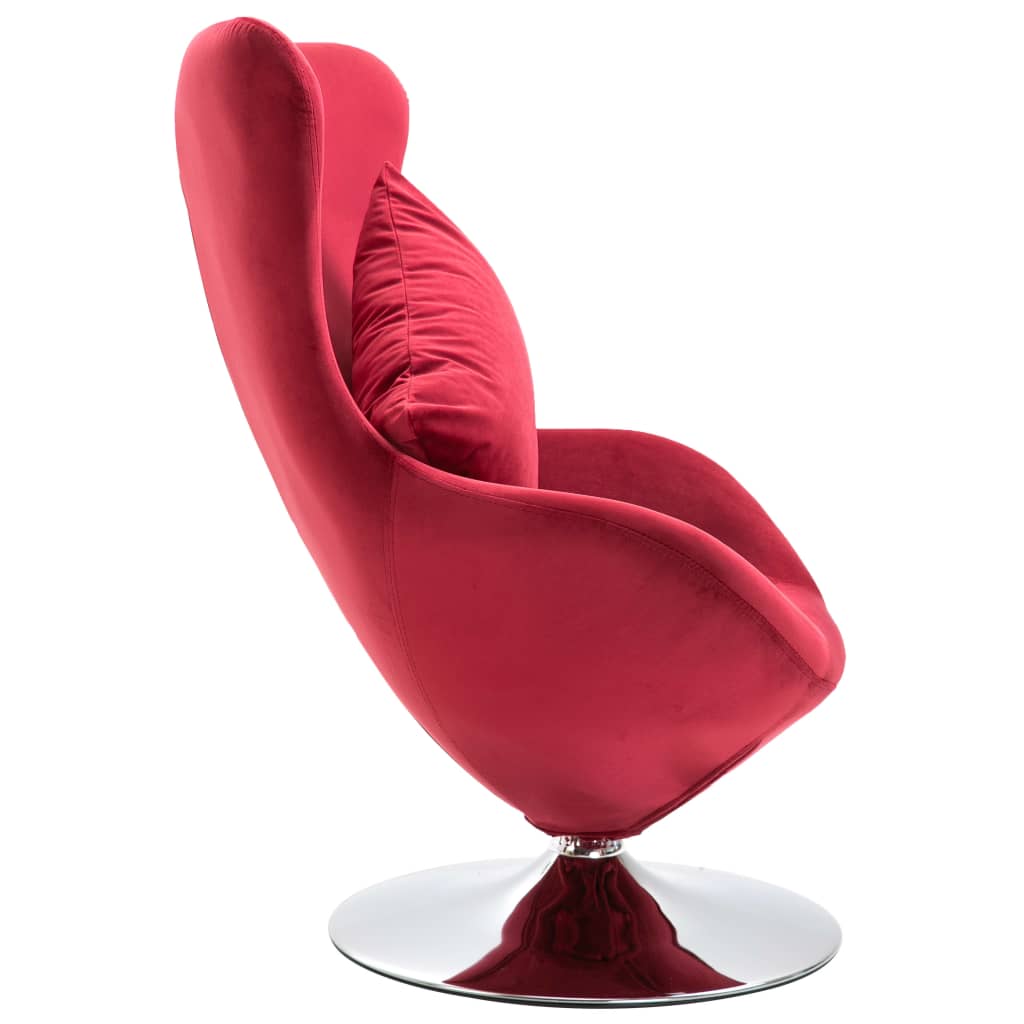 Ei-Sessel mit Kissen Drehbar Rot Samt