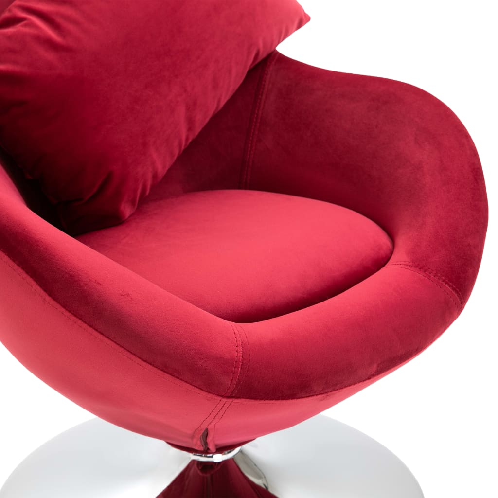 Ei-Sessel mit Kissen Drehbar Rot Samt