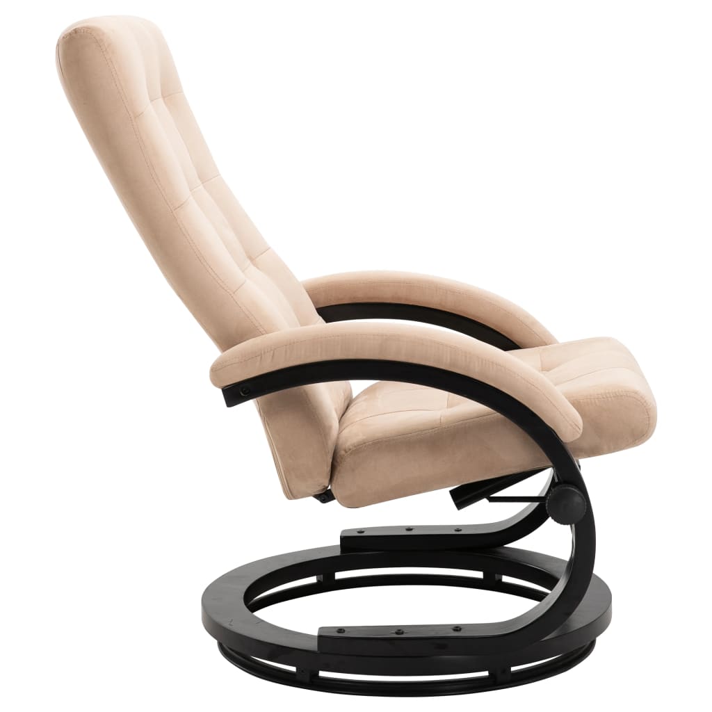 Relaxsessel mit Fußhocker Creme Wildleder-Optik Stoff