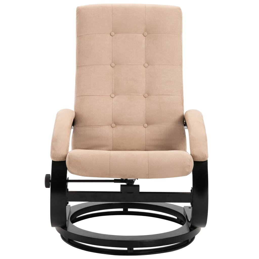 Relaxsessel mit Fußhocker Creme Wildleder-Optik Stoff