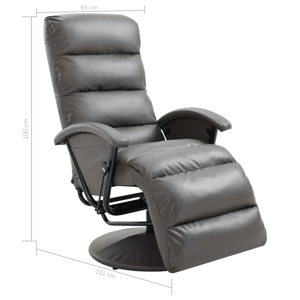 TV-Sessel Grau Kunstleder