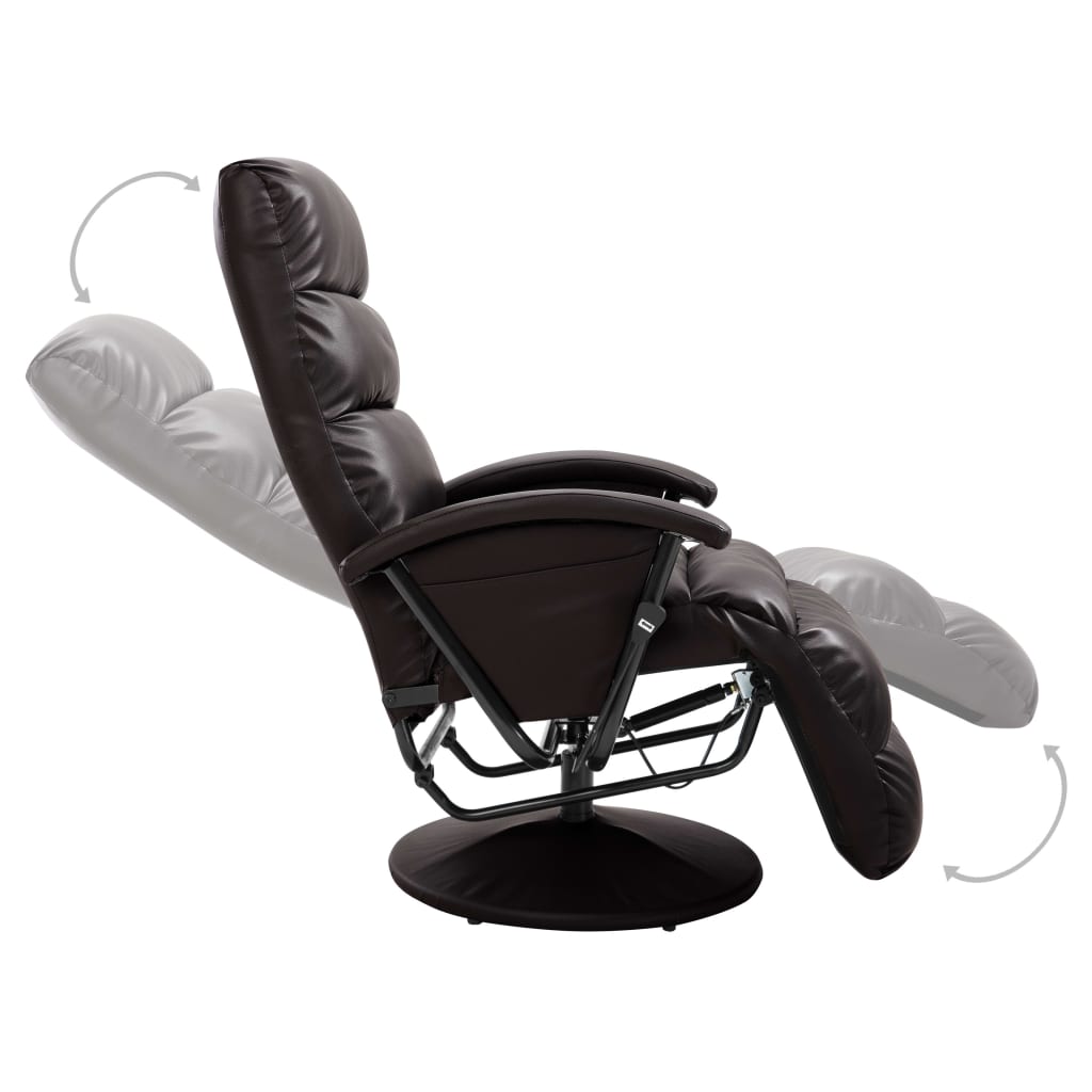 TV-Sessel Braun Kunstleder