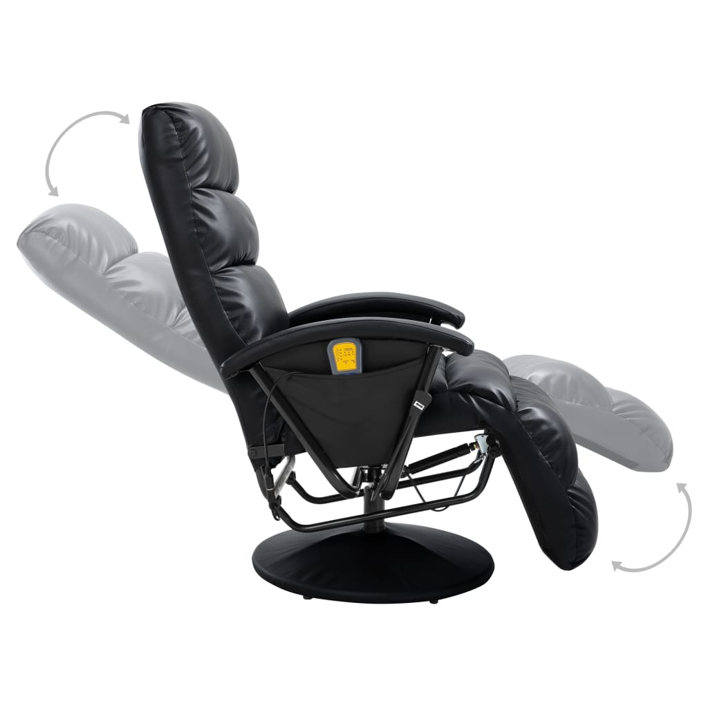 TV-Massagesessel Schwarz Kunstleder